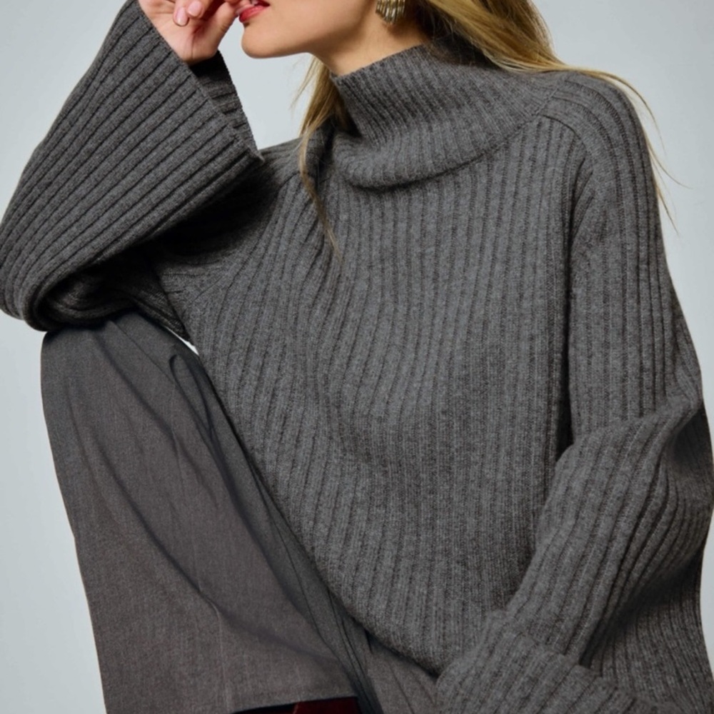 Reformation Brooke Cashmere Cropped Turtleneck Size Small